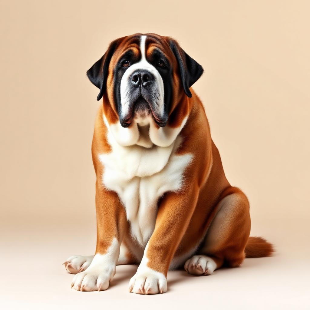 Chien géant : saint-bernard assis, exemple de gabarit géant