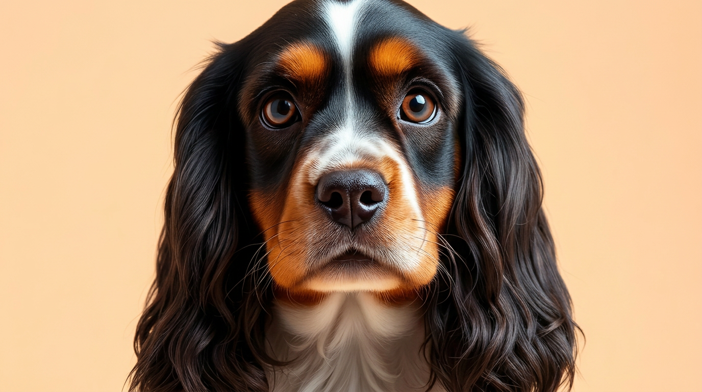 Cocker spaniel aux oreilles soyeuses après toilettage